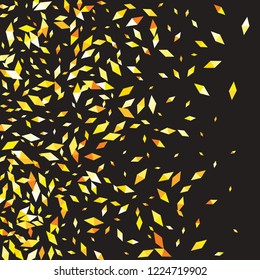 Confetti of two-colored rhombs isolated on white background.Falling confetti from minimalistic geometric figures. Abstract triangles and rombs for label, card, poster, cover, leaflet, textile design.