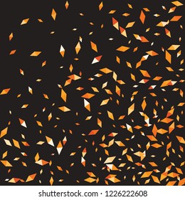 Confetti of two-colored rhombs isolated on white background.Falling confetti from minimalistic geometric figures. Abstract triangles and rombs for label, card, poster, cover, leaflet, textile design.