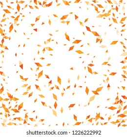 Confetti of two-colored rhombs isolated on white background.Falling confetti from minimalistic geometric figures. Abstract triangles and rombs for label, card, poster, cover, leaflet, textile design.