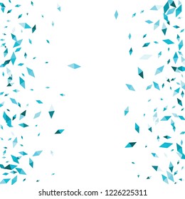Confetti of two-colored rhombs isolated on white background.Falling confetti from minimalistic geometric figures. Abstract triangles and rombs for label, card, poster, cover, leaflet, textile design.