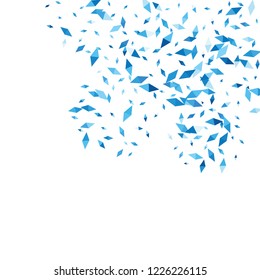 Confetti of two-colored rhombs isolated on white background.Falling confetti from minimalistic geometric figures. Abstract triangles and rombs for label, card, poster, cover, leaflet, textile design.