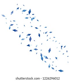 Confetti of two-colored rhombs isolated on white background.Falling confetti from minimalistic geometric figures. Abstract triangles and rombs for label, card, poster, cover, leaflet, textile design.