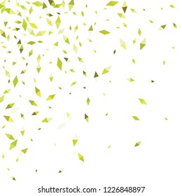 Confetti of two-colored rhombs isolated on white background.Falling confetti from minimalistic geometric figures. Abstract triangles and rombs for label, card, poster, cover, leaflet, textile design.
