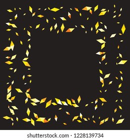 Confetti of two-colored rhombs isolated on white background.Falling confetti from minimalistic geometric figures. Abstract triangles and rombs for label, card, poster, cover, leaflet, textile design.