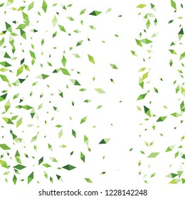 Confetti of two-colored rhombs isolated on white background.Falling confetti from minimalistic geometric figures. Abstract triangles and rombs for label, card, poster, cover, leaflet, textile design.