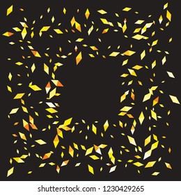 Confetti of two-colored rhombs isolated on white background.Falling confetti from minimalistic geometric figures. Abstract triangles and rombs for label, card, poster, cover, leaflet, textile design.