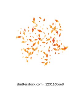 Confetti of two-colored rhombs isolated on white background.Falling confetti from minimalistic geometric figures. Abstract triangles and rombs for label, card, poster, cover, leaflet, textile design.