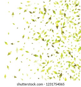 Confetti of two-colored rhombs isolated on white background.Falling confetti from minimalistic geometric figures. Abstract triangles and rombs for label, card, poster, cover, leaflet, textile design.