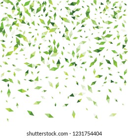Confetti of two-colored rhombs isolated on white background.Falling confetti from minimalistic geometric figures. Abstract triangles and rombs for label, card, poster, cover, leaflet, textile design.