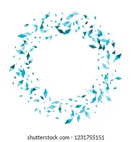 Confetti of two-colored rhombs isolated on white background.Falling confetti from minimalistic geometric figures. Abstract triangles and rombs for label, card, poster, cover, leaflet, textile design.