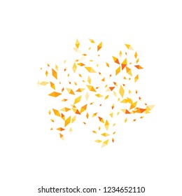 Confetti of two-colored rhombs isolated on white background.Falling confetti from minimalistic geometric figures. Abstract triangles and rombs for label, card, poster, cover, leaflet, textile design.