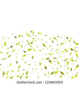 Confetti of two-colored rhombs isolated on white background.Falling confetti from minimalistic geometric figures. Abstract triangles and rombs for label, card, poster, cover, leaflet, textile design.