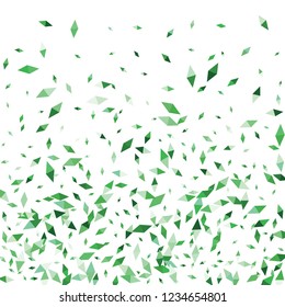 Confetti of two-colored rhombs isolated on white background.Falling confetti from minimalistic geometric figures. Abstract triangles and rombs for label, card, poster, cover, leaflet, textile design.