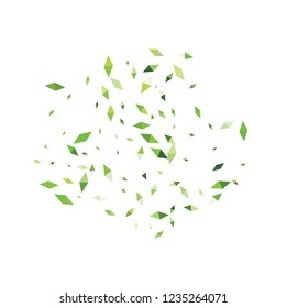 Confetti of two-colored rhombs isolated on white background.Falling confetti from minimalistic geometric figures. Abstract triangles and rombs for label, card, poster, cover, leaflet, textile design.