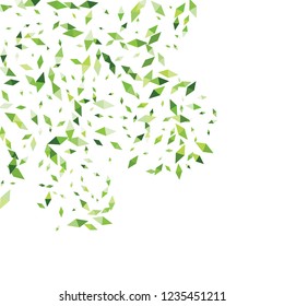 Confetti of two-colored rhombs isolated on white background.Falling confetti from minimalistic geometric figures. Abstract triangles and rombs for label, card, poster, cover, leaflet, textile design.