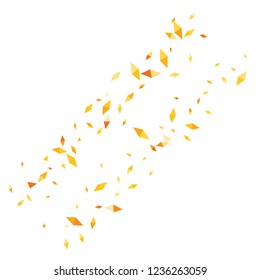 Confetti of two-colored rhombs isolated on white background.Falling confetti from minimalistic geometric figures. Abstract triangles and rombs for label, card, poster, cover, leaflet, textile design.
