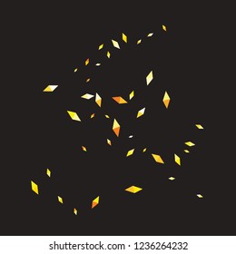 Confetti of two-colored rhombs isolated on white background.Falling confetti from minimalistic geometric figures. Abstract triangles and rombs for label, card, poster, cover, leaflet, textile design.