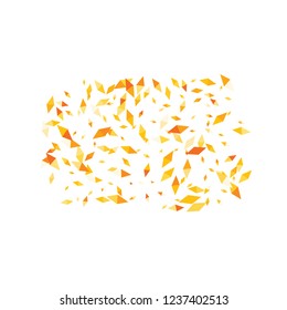 Confetti of two-colored rhombs isolated on white background.Falling confetti from minimalistic geometric figures. Abstract triangles and rombs for label, card, poster, cover, leaflet, textile design.