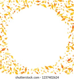 Confetti of two-colored rhombs isolated on white background.Falling confetti from minimalistic geometric figures. Abstract triangles and rombs for label, card, poster, cover, leaflet, textile design.