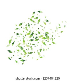 Confetti of two-colored rhombs isolated on white background.Falling confetti from minimalistic geometric figures. Abstract triangles and rombs for label, card, poster, cover, leaflet, textile design.