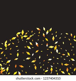 Confetti of two-colored rhombs isolated on white background.Falling confetti from minimalistic geometric figures. Abstract triangles and rombs for label, card, poster, cover, leaflet, textile design.