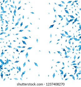 Confetti of two-colored rhombs isolated on white background.Falling confetti from minimalistic geometric figures. Abstract triangles and rombs for label, card, poster, cover, leaflet, textile design.