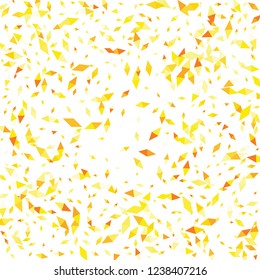 Confetti of two-colored rhombs isolated on white background.Falling confetti from minimalistic geometric figures. Abstract triangles and rombs for label, card, poster, cover, leaflet, textile design.