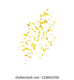 Confetti of two-colored rhombs isolated on white background.Falling confetti from minimalistic geometric figures. Abstract triangles and rombs for label, card, poster, cover, leaflet, textile design.