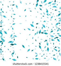 Confetti of two-colored rhombs isolated on white background.Falling confetti from minimalistic geometric figures. Abstract triangles and rombs for label, card, poster, cover, leaflet, textile design.
