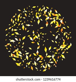 Confetti of two-colored rhombs isolated on white background.Falling confetti from minimalistic geometric figures. Abstract triangles and rombs for label, card, poster, cover, leaflet, textile design.