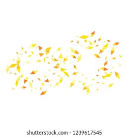 Confetti of two-colored rhombs isolated on white background.Falling confetti from minimalistic geometric figures. Abstract triangles and rombs for label, card, poster, cover, leaflet, textile design.