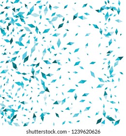 Confetti of two-colored rhombs isolated on white background.Falling confetti from minimalistic geometric figures. Abstract triangles and rombs for label, card, poster, cover, leaflet, textile design.