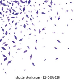 Confetti of two-colored rhombs isolated on white background.Falling confetti from minimalistic geometric figures. Abstract triangles and rombs for label, card, poster, cover, leaflet, textile design.