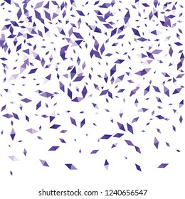 Confetti of two-colored rhombs isolated on white background.Falling confetti from minimalistic geometric figures. Abstract triangles and rombs for label, card, poster, cover, leaflet, textile design.