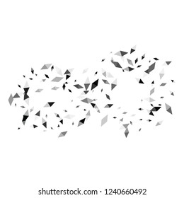 Confetti of two-colored rhombs isolated on white background.Falling confetti from minimalistic geometric figures. Abstract triangles and rombs for label, card, poster, cover, leaflet, textile design.