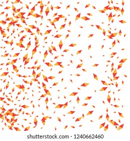 Confetti of two-colored rhombs isolated on white background.Falling confetti from minimalistic geometric figures. Abstract triangles and rombs for label, card, poster, cover, leaflet, textile design.