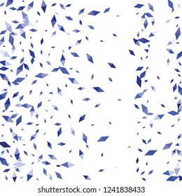 Confetti of two-colored rhombs isolated on white background.Falling confetti from minimalistic geometric figures. Abstract triangles and rombs for label, card, poster, cover, leaflet, textile design.