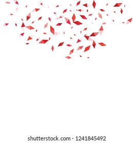 Confetti of two-colored rhombs isolated on white background.Falling confetti from minimalistic geometric figures. Abstract triangles and rombs for label, card, poster, cover, leaflet, textile design.
