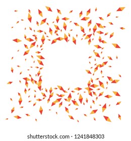 Confetti of two-colored rhombs isolated on white background.Falling confetti from minimalistic geometric figures. Abstract triangles and rombs for label, card, poster, cover, leaflet, textile design.