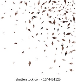 Confetti of two-colored rhombs isolated on white background.Falling confetti from minimalistic geometric figures. Abstract triangles and rombs for label, card, poster, cover, leaflet, textile design.