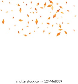 Confetti of two-colored rhombs isolated on white background.Falling confetti from minimalistic geometric figures. Abstract triangles and rombs for label, card, poster, cover, leaflet, textile design.