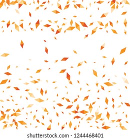 Confetti of two-colored rhombs isolated on white background.Falling confetti from minimalistic geometric figures. Abstract triangles and rombs for label, card, poster, cover, leaflet, textile design.