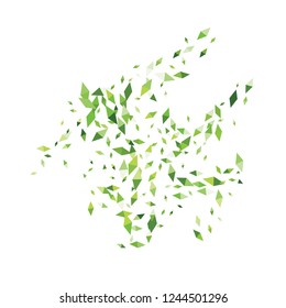 Confetti of two-colored rhombs isolated on white background.Falling confetti from minimalistic geometric figures. Abstract triangles and rombs for label, card, poster, cover, leaflet, textile design.