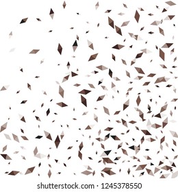 Confetti of two-colored rhombs isolated on white background.Falling confetti from minimalistic geometric figures. Abstract triangles and rombs for label, card, poster, cover, leaflet, textile design.