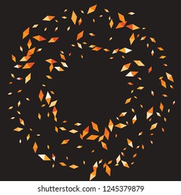 Confetti of two-colored rhombs isolated on white background.Falling confetti from minimalistic geometric figures. Abstract triangles and rombs for label, card, poster, cover, leaflet, textile design.