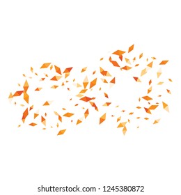 Confetti of two-colored rhombs isolated on white background.Falling confetti from minimalistic geometric figures. Abstract triangles and rombs for label, card, poster, cover, leaflet, textile design.