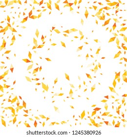 Confetti of two-colored rhombs isolated on white background.Falling confetti from minimalistic geometric figures. Abstract triangles and rombs for label, card, poster, cover, leaflet, textile design.