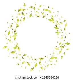 Confetti of two-colored rhombs isolated on white background.Falling confetti from minimalistic geometric figures. Abstract triangles and rombs for label, card, poster, cover, leaflet, textile design.