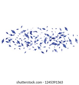 Confetti of two-colored rhombs isolated on white background.Falling confetti from minimalistic geometric figures. Abstract triangles and rombs for label, card, poster, cover, leaflet, textile design.