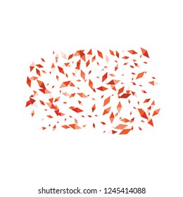 Confetti of two-colored rhombs isolated on white background.Falling confetti from minimalistic geometric figures. Abstract triangles and rombs for label, card, poster, cover, leaflet, textile design.